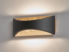 LED Wandleuchte Schwarz Gold für indirekte Wandbeleuchtung Treppenaufgang innen