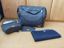 Lässig Baby/Wickeltasche/-Rucksack groß Glam Goldie Twin Anthracite + Zubehör
