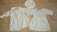 Taufe Set ♥ Kleid Mantel Mütze Spitze Festkleid Babykleid Gr. 68 weiss neuwertig