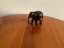 Elefant Ebenholz mit Stoßzähnen handgefertigt antik Skulptur Kunst Afrika