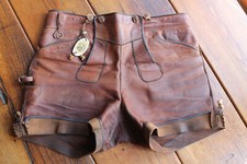 Schöne kurze alte ostdeutsche Latzlederhose, Glattleder - H 50/52, evtl. H54 !
