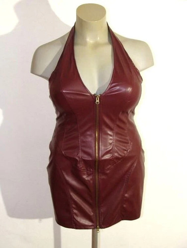 Leder imitat kleid - kleid, weinrot