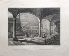Carl Ludwig Frommel Stahlstich "Der Kirchhof in Salzburg"
