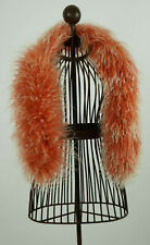 Schal aus echtem Tibetlamm 90cm lang Farbe Terracotta weisse Spitzen