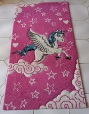 Teppich Einhorn Pegasus rosa Fuchsia 80x120cm, handgecarvt