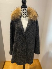 Frieda & Freddies Damen Wollmantel Boucle Grau meliert, Gr.44