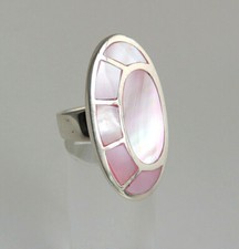 Perlmutt Ring Pink 925