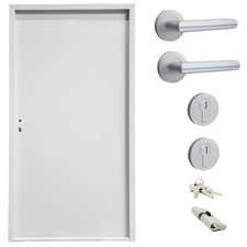 Ausstellungstür #TM01 Stahl Nebeneingangstür NBT56 DIN Links 110x210cm