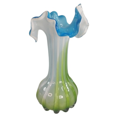 Glas vase murano stil blau - vase,