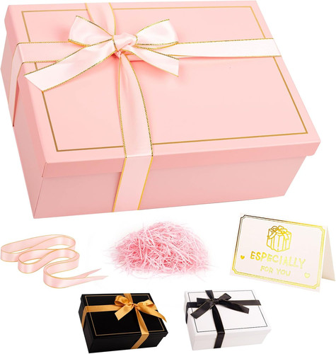 Rosa geschenkbox mit deckel - mit,
