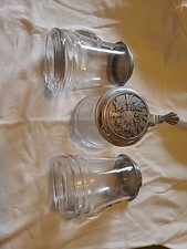 1 Bierkrug Glas Mundgeblasen Handgeschliffen 0,5 Liter Bier Krug Zinn Deckel 