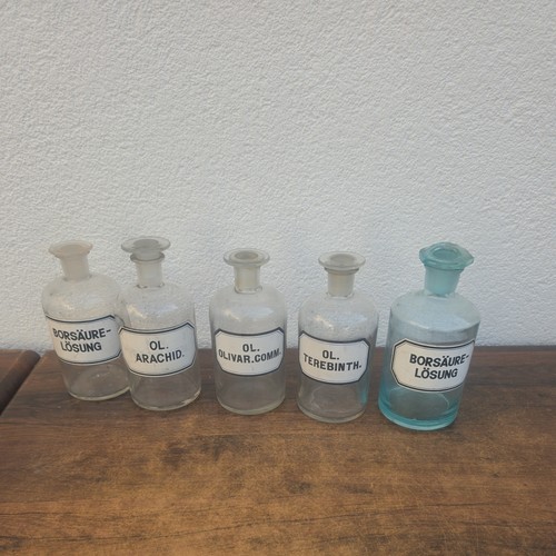 5er set glas apothekerflaschen - set, glas-apothekerflaschen