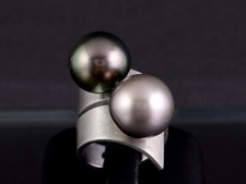 Traumhafter Ring mit großen Tahiti Perlen   26,6g 750/- Weißgold