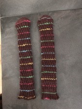 Spiralsocken, gestrickt, braun.