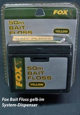 Fox Bait Floss 50m gelb auf Fox System Dispenser Karpfenzubehör