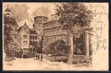 Künstler-AK Heidelberg / Neckar, Schlosshof mit Otto Heinrichsbau 1902 