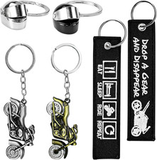 6 Stück Motorrad Helm Schlüsselanhänger 3D Stoff Motorroller Geschenk