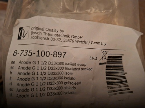 Buderus anode 2 d33x300 - buderus,