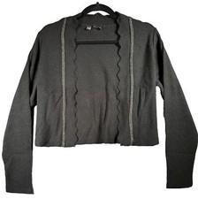 Bodyflirt Bolero Größe 36/38 schwarz Strick langarm Gold Akzente Damen