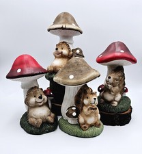 Formano Tiere mit Pilz Herbstzeit Igel Eichhörnchen Fliegenpilz Keramik Deko