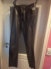 Lederhose; schwarz, Jeansstyle Gr; 32/36