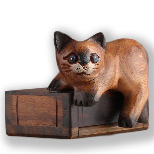 Holzkatze kantensitzer bemalt - kantensitzer,