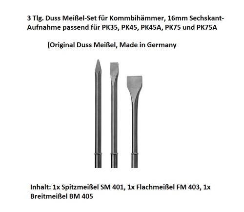 Duss tlg meißel set 16mm - 3, meißel-set
