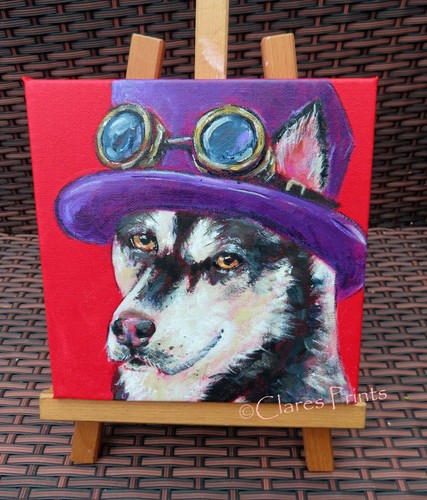 Steampunk husky dog original - husky,