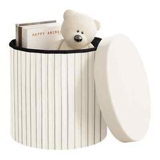 Hocker mit Stauraum rund Sitzhocker Sitzbox Sitztruhe faltbar hs89cm