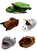 Damen Herren Tierhausschuhe Hausschuhe Tatzen Haie Esel Löwen Tiere Plüsch Neu
