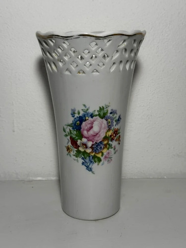 Vintage vase mit blumenmotiv - vase,