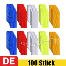 100 Stück Reflektorband Reflektor Aufkleber, 3*8 cm Reflektoren Selbstklebend