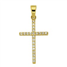 Anhänger Kreuz  Kreuzanhänger aus Gelbgold 585 // beidseitig tragbar