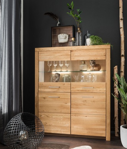 Highboard 118x141cm massivholz - 118x141cm,