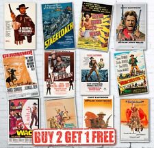 Vintage Classic Western Cowboy Film Film Reproduktion Retro Poster - A4/A3/A2