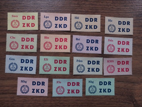 Ddr dienstmarken zkd - zkd, 1-15