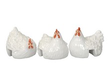 3-er Set weiße Hühner
