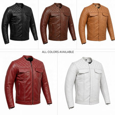Men leather jacket biker - men's,