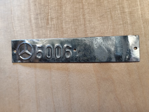 Mercedes 5006 typenschild - mercedes,