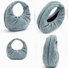 Zara: Coole ovale Denim/Jeans Bag mit Glitzerbesatz. Neu!