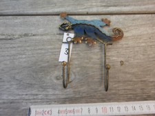 Eidechse Echse Kleiderhaken, Schlüsselhaken, Wandhänger, Metall blau Nr.3