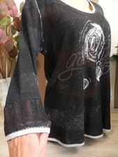 Estelle Jolie * hübsches Feinstrick Shirt Pullover teils mit Lochmuster * Gr. 40