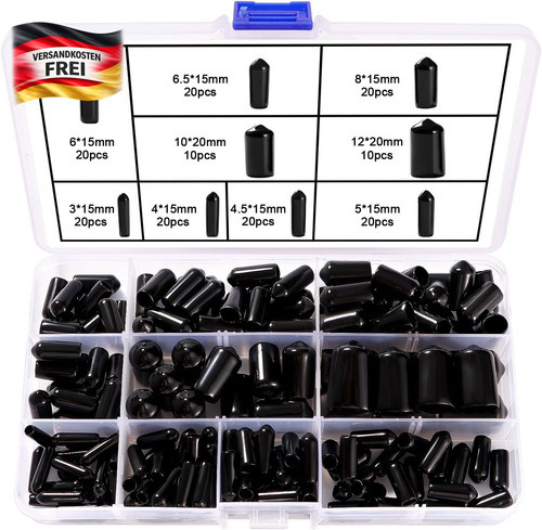 160 stück gummi endkappen - stück, gummi-endkappen