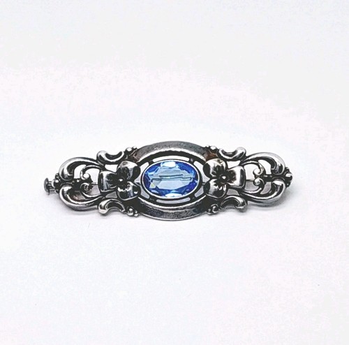 835er silber brosche blauer - 835er,