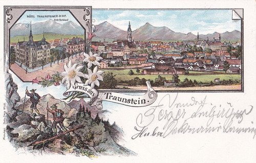 Antike 1909 gelaufen gruß - gelaufen,