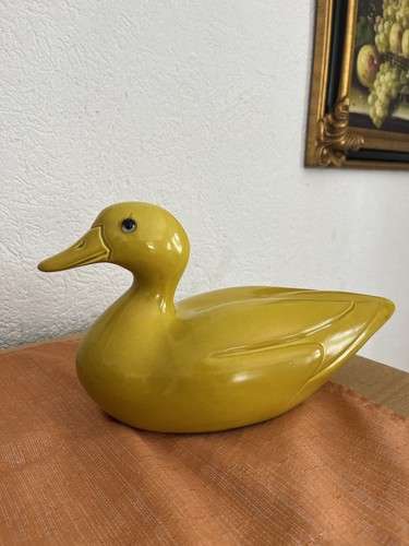 Vintage keramik ente gelb - keramik-ente,