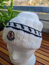 Mütze Moncler-Stil Wollmütze Strickmütze Wintermütze Weiß Neu UNISEX