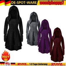  Halloween Damen Gothic Cosplay Mittelalter Hexe Vampir Umhang Cape Party Kleid~