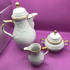 Rosenthal Classic Rose  Weiss Mit Goldrand Kaffeekern Kaffeekanne, Milchkännchen