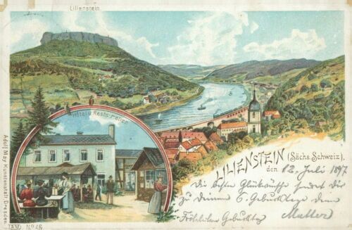 Ansichtskarte lilienstein - ansichtskarte,